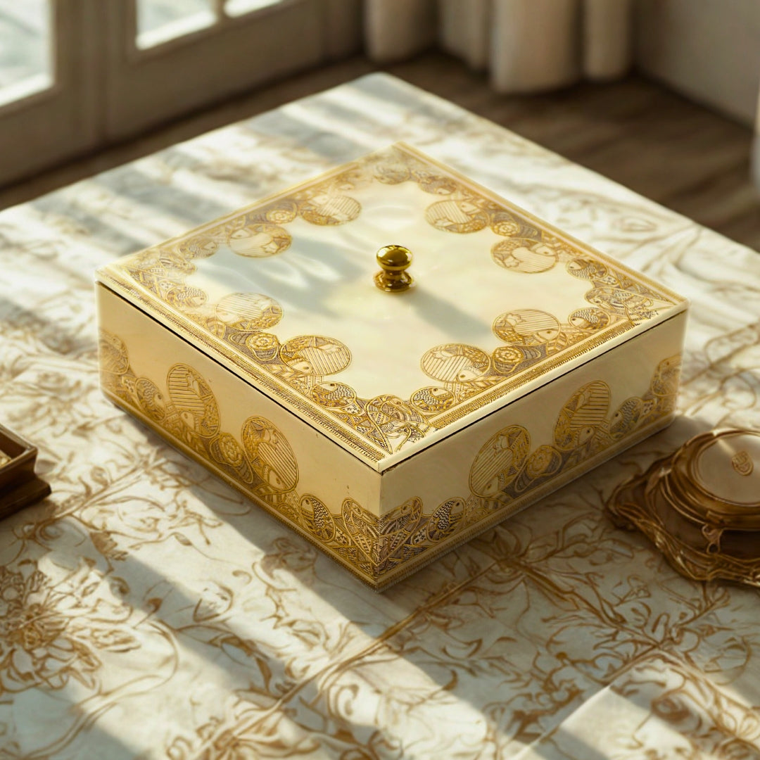 Utility Gift Box - Ivory Gold