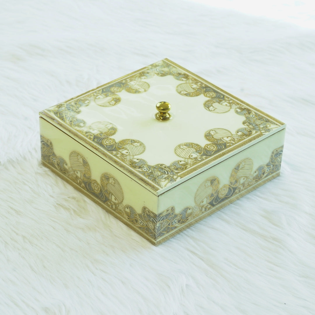 Utility Gift Box - Ivory Gold