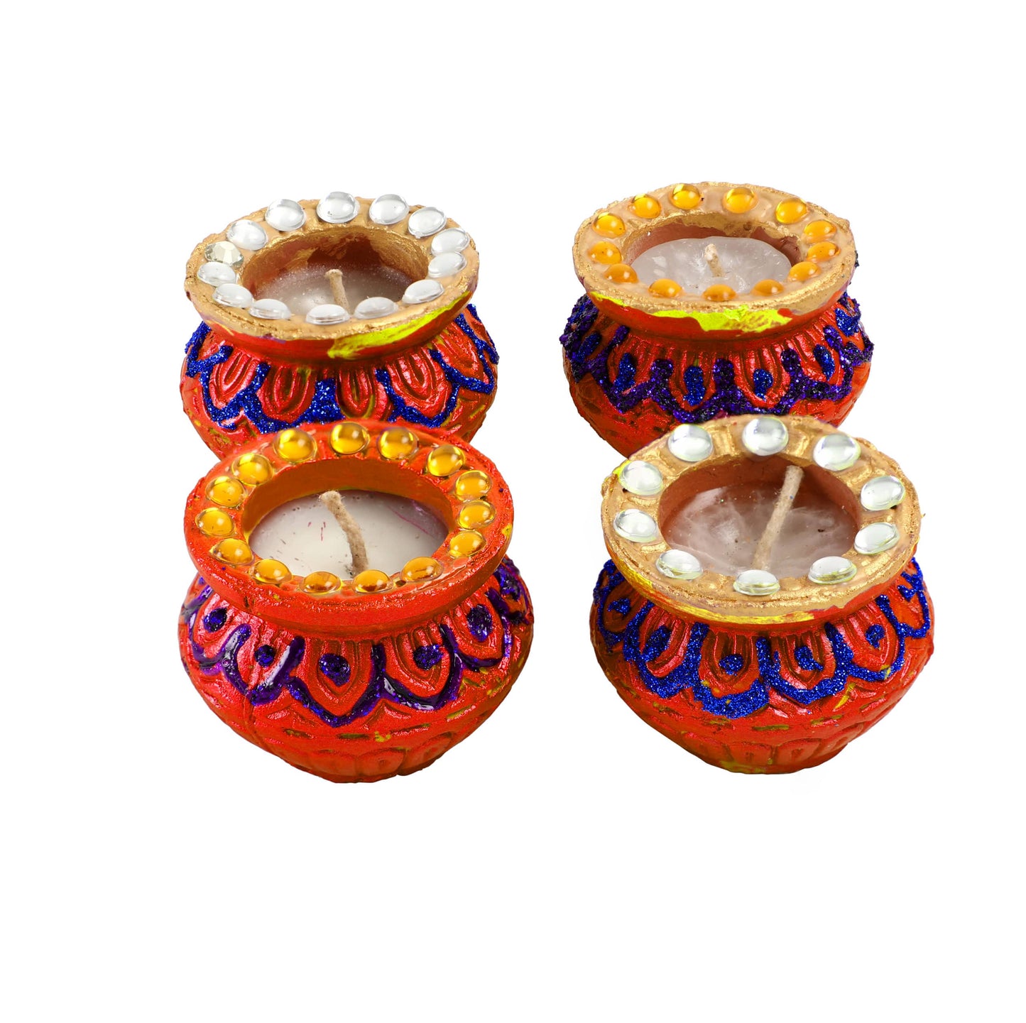 Matki Diya Red (With Wax)