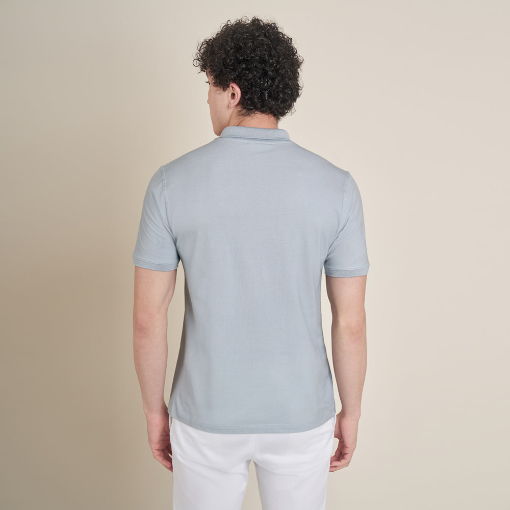 Wanderer – Dark Grey Polo Neck Cotton Lycra T-Shirt