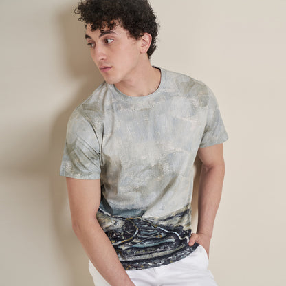 The Journey – Grey Round Neck Cotton Lycra T-Shirt