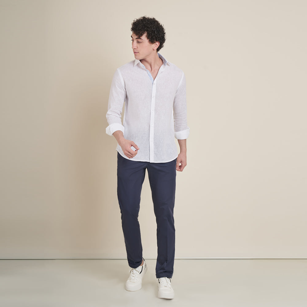 Hunt – White Cotton Linen Shirt