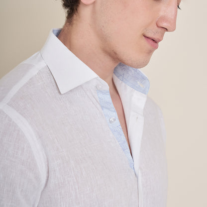 Hunt – White Cotton Linen Shirt