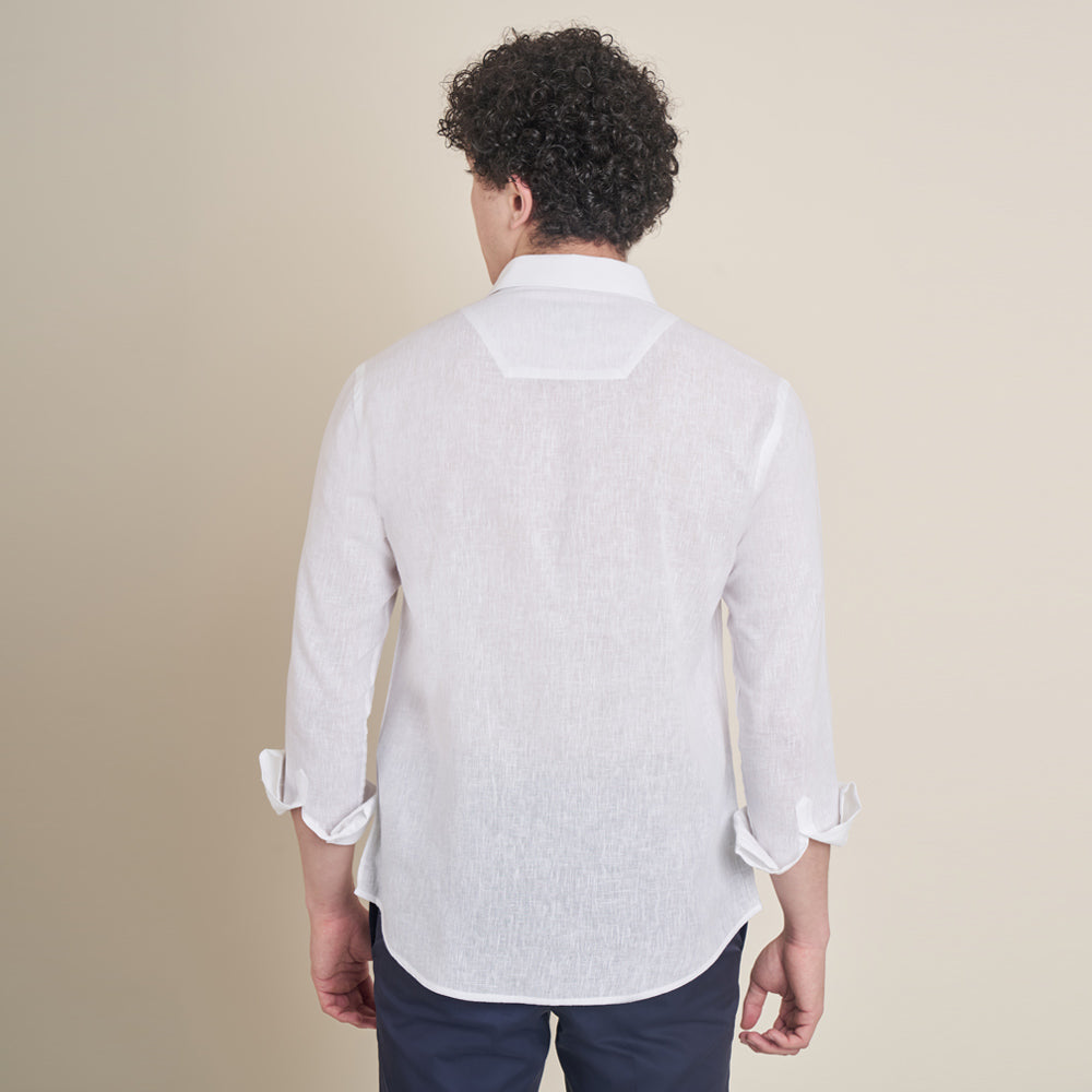 Hunt – White Cotton Linen Shirt