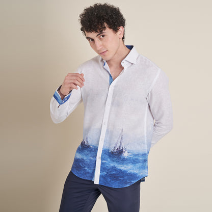 High Winds – White Cotton Linen Shirt