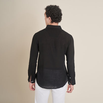 Cibeles – Black Cotton Linen Shirt