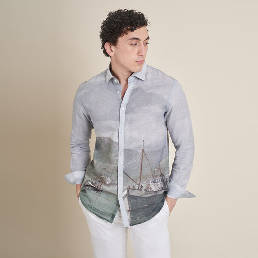 Houtaai – Grey Cotton Linen Shirt