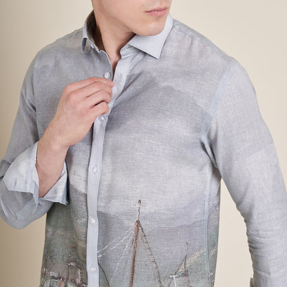 Houtaai – Grey Cotton Linen Shirt