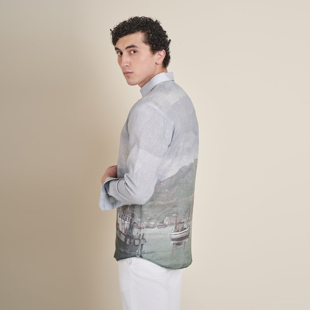 Houtaai – Grey Cotton Linen Shirt