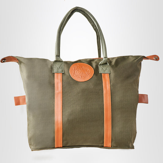 Embossed Tote Bag – Army Green