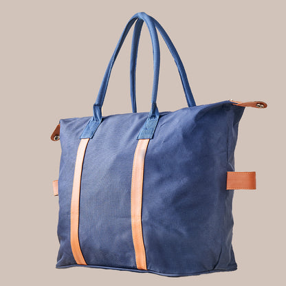 Embossed Tote Bag – Blue