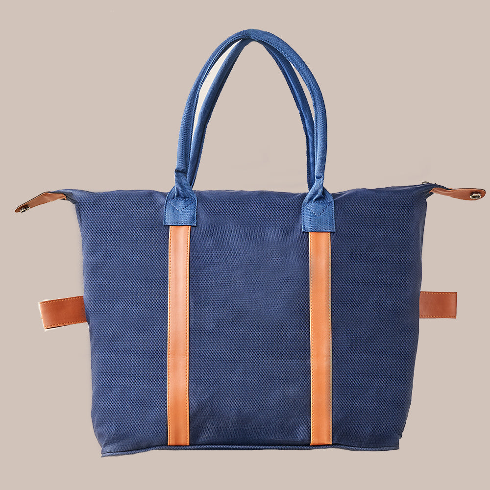 Embossed Tote Bag – Blue