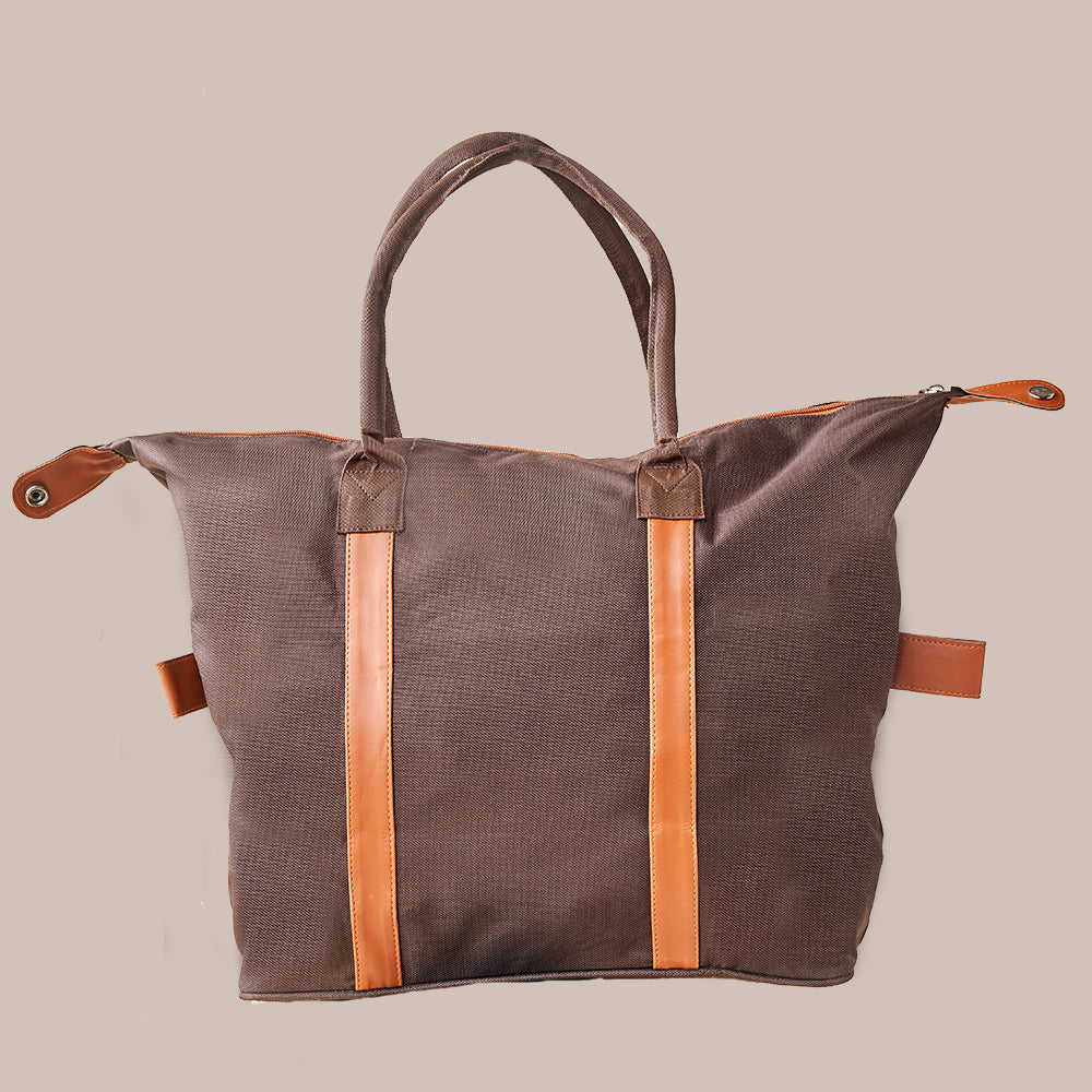 Embossed Tote Bag – Brown