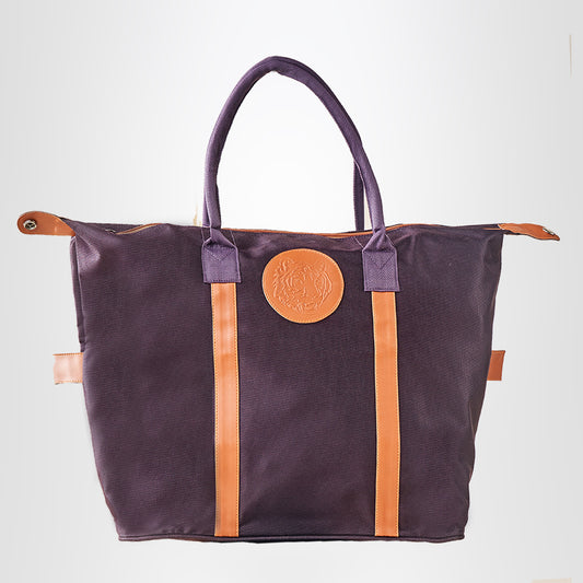 Embossed Tote Bag – Dark Purple