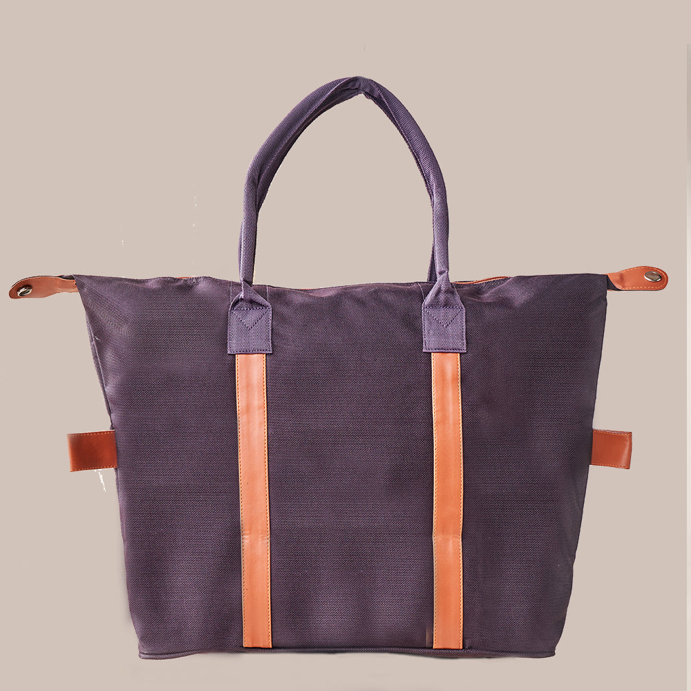 Embossed Tote Bag – Dark Purple