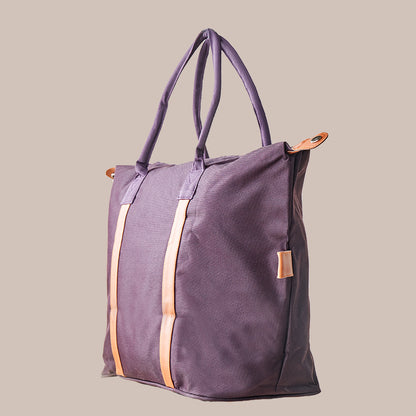 Embossed Tote Bag – Dark Purple