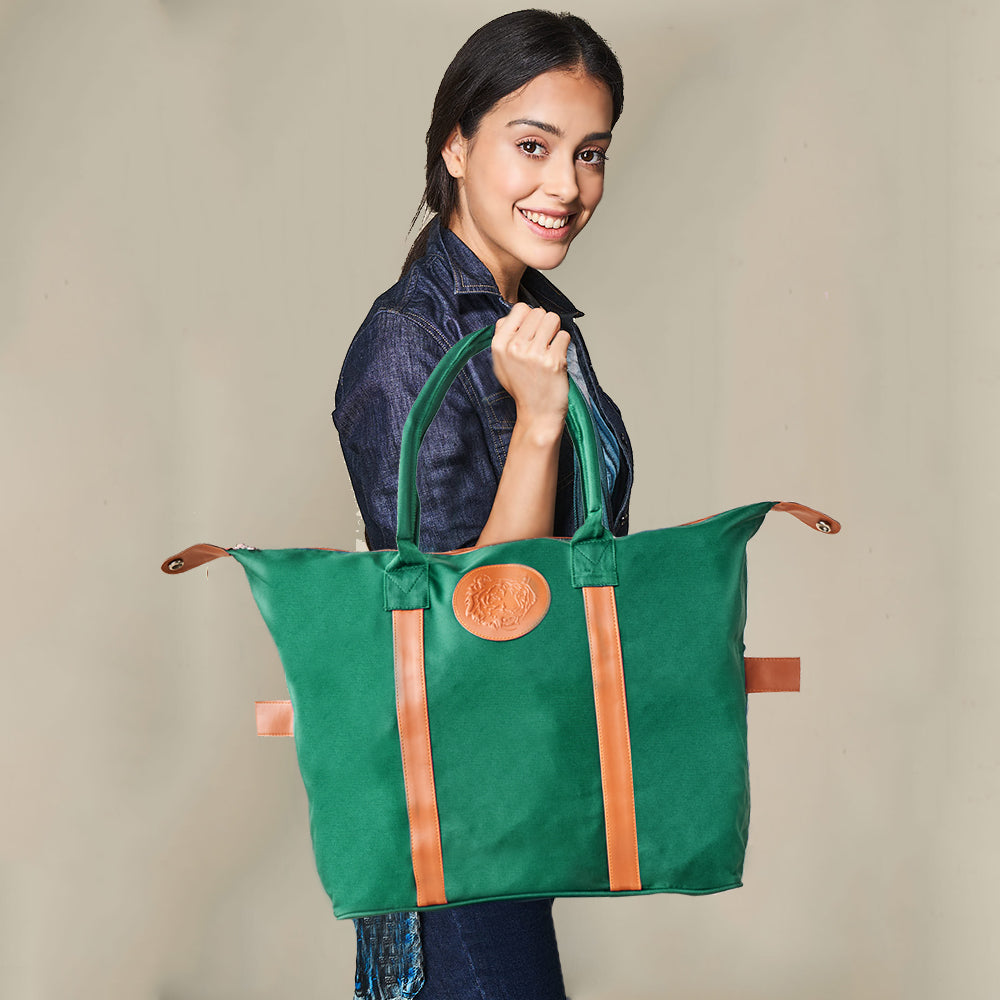 Embossed Tote Bag – Green