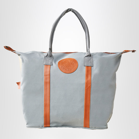 Embossed Tote Bag – Light Grey