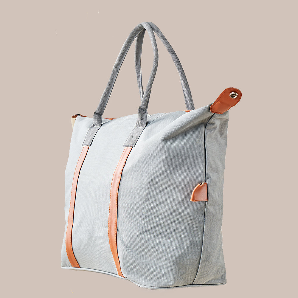 Embossed Tote Bag – Light Grey