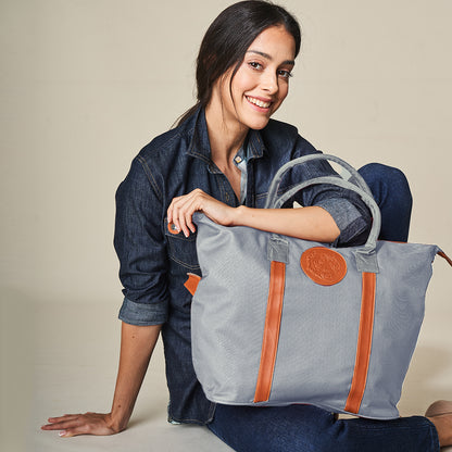 Embossed Tote Bag – Light Grey