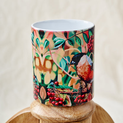 Bird berries branch mug