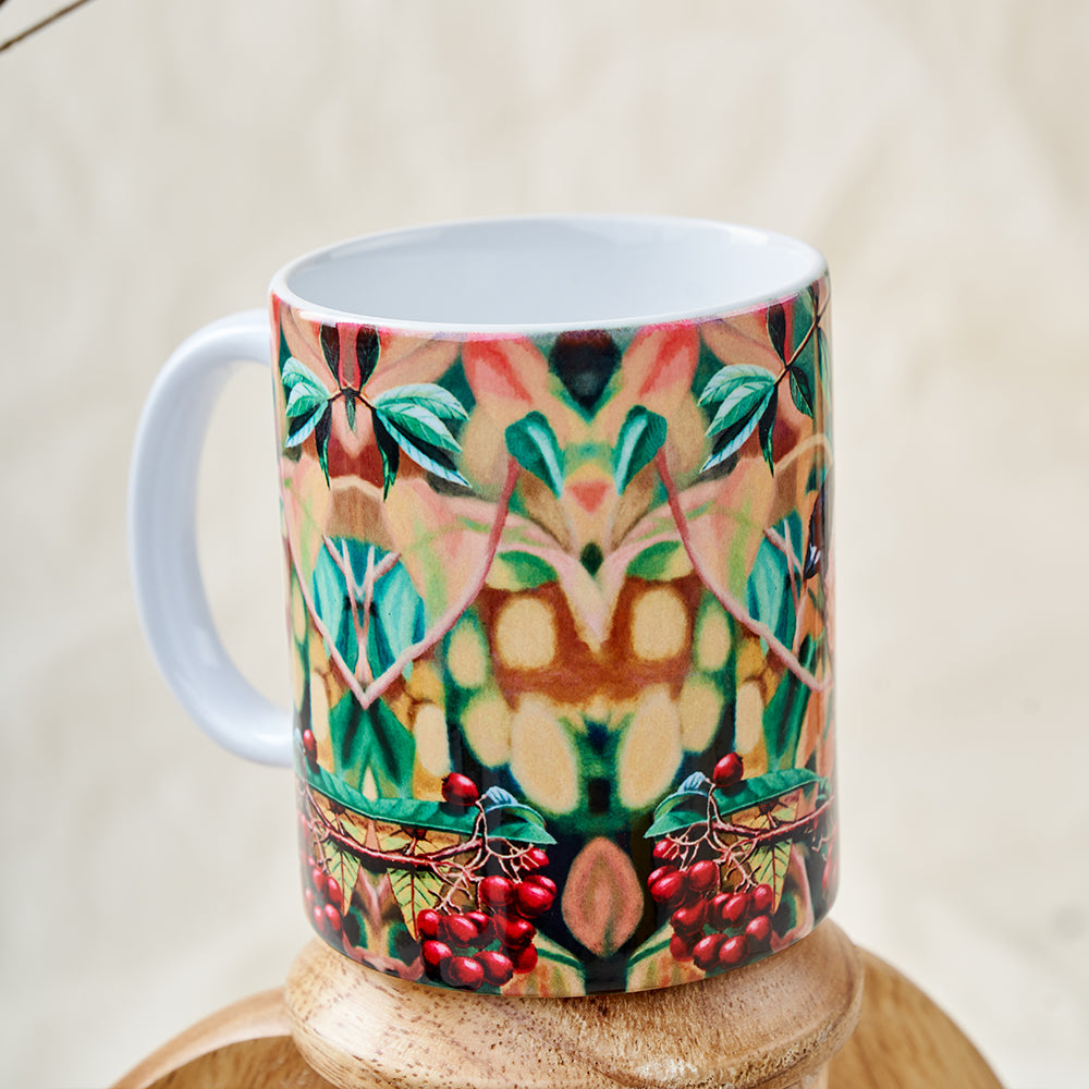 Bird berries branch mug