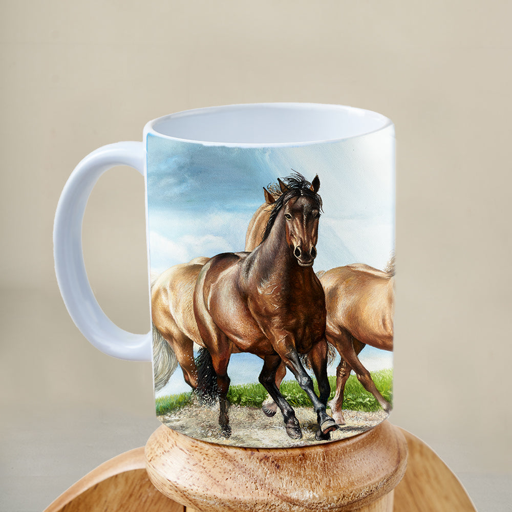 Horses on the run mug