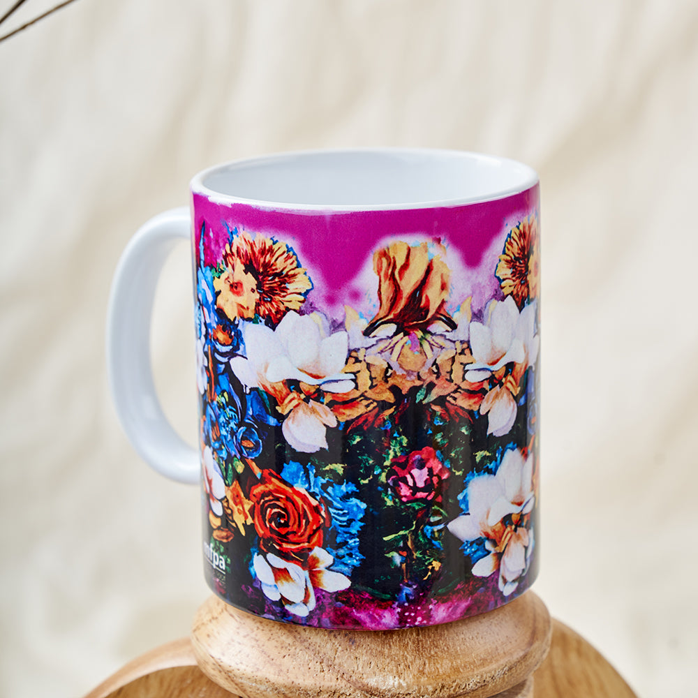 Colorful flowers mug