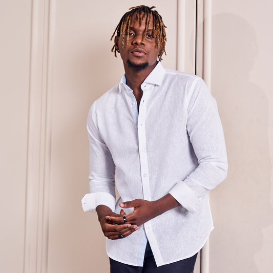 Hunt – White Cotton Linen Shirt